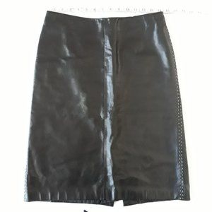 Ann Taylor 100% Leather Knee Length Skirt Size 6